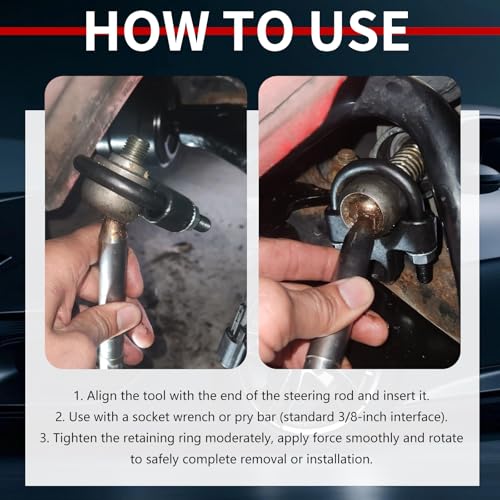 3/8" Heavy-Duty Drive Tie Rod Removal Tool,Rust-Resistant Inner Tie Rod Tool for High Torque,Professional Automotive Ties Rods End Removal Tools for Sedans SUVs and Light Trucks