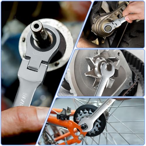 Prostormer 14-Piece SAE Flex-Head Ratcheting Wrench Set | 1/4" to 1", 72-Tooth Ratchet Gear, Cr-V Steel Constructed, Storage Case Included - style: 14-Piece SAE