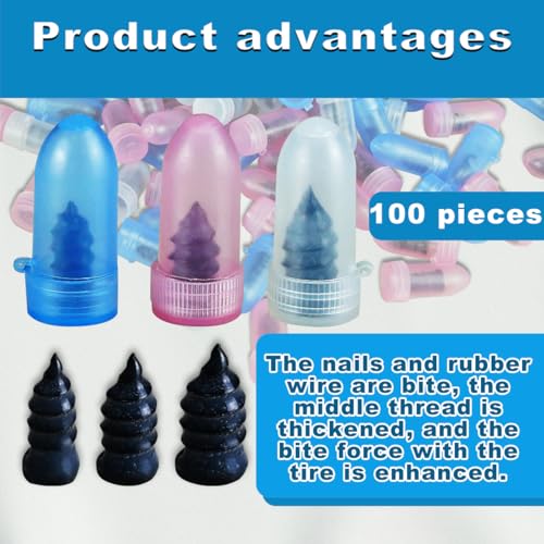 100 Count Tire Repair Screws with Screwdriver 3 Size Tire Mending Nail Plugs Tyre Repair Kit - size: 3 Size 100 Count