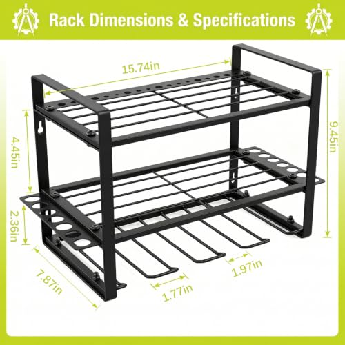 Storage Racks For Power Tools, Tool Organizers, For Garage Organizer Heavy Duty Metal Tool Storage Rack, 3 Layer Wall-Mounted Drill Racks Holders