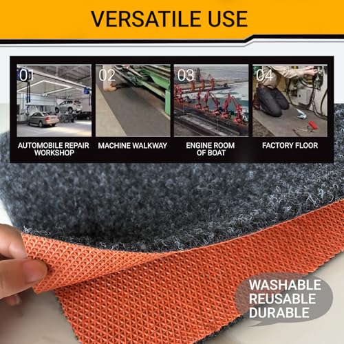 Oil Spill Mat Thick 1/3", Heavy Duty Rubber Mat for Driveway, Black 64x32 | Reusable Oil Drip Mat, Absorb Grease Water Leakproof Stain-Resistant Garage Floor Protector for Under Car Mower Outdoor - size: 64"L x 32"W x 0.3"Th