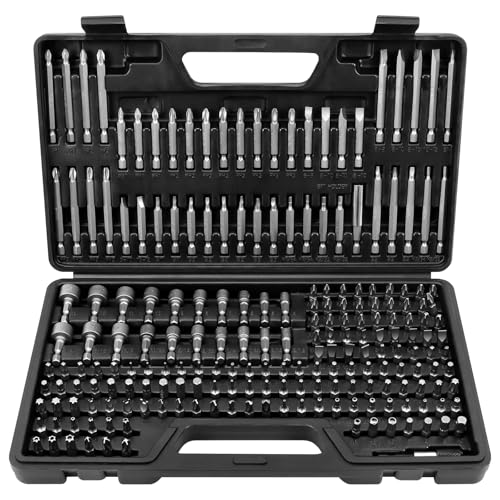 TOMMARS 208-Pc Master Screwdriver Bit Set | Clutch, Hex, Phillips, Slotted, Spanner, Spline, Square, Torq-Set, Torx, Tri-Wing,S2 Steel, 1/4" Hex Shank Bits - style: 208 Pc Screwdriver Bits Set
