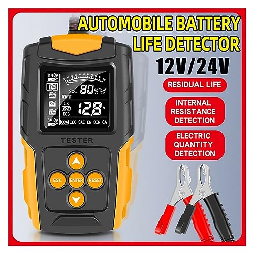 12V 24V LCD Digital Car Battery Tester Automotive Cranking Charging Test Analyzer CCA Internal Resistance Measuring Instrument Fast Accurate Detection