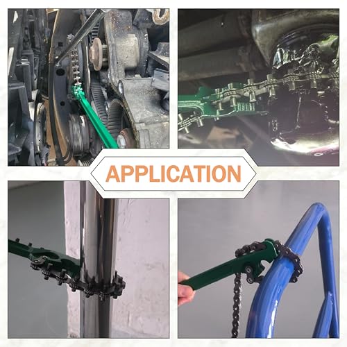 Chain Wrench Strap wrench,12 Inch Heavy Duty Oil Filter Chain Wrench | For Heat-Treated Carbon Steel with Hanging Hook - Diesel/Plumbing Use Oil Filter Tool Pipe Fittings Tools