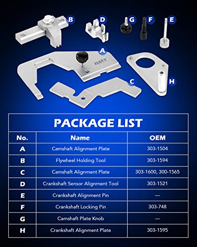 Orion Motor Tech Engine Camshaft Timing Locking Tool Kit, Compatible with Ford Focus Mustang Mondeo Lincoln 2.0 2.3 SCTi EcoBoost Ti-VCT, Jaguar Land Rover Evoque, 303-1565 303-1594 303-1595 303-1504 - size: EcoBoost 2.0 & 2.3