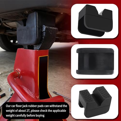 4PCS Slotted Car Pinch Weld Jack Pad,Flexible Car Jack Stand Pads for Protection & Cushioning with Anti-Slip Texture,Rubber Cars Pinch Weld Jacks Adapter for 2T Floor Jacks