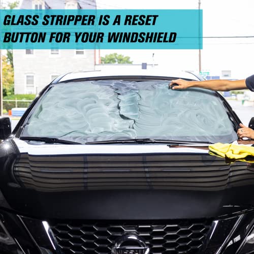 Invisible Glass 91411 Glass Stripper – Hard Water Spot Remover – Strips Coatings, Waxes, Oils & Road Film – Preps Windshields for Rain Repellent & Ceramic Coating, 4 Fl Oz (Pack of 2) - size: 4 Fl Oz (Pack of 2)
