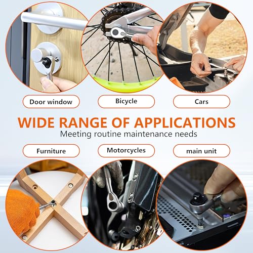 42-in-1 ratchet socket screwdriver set, 70N. m torque, 72-tooth ratchet wrench, S2 steel drill bit and Cr-V sleeve - portable tool kit for car, bicycle, motorcycle and home repair.