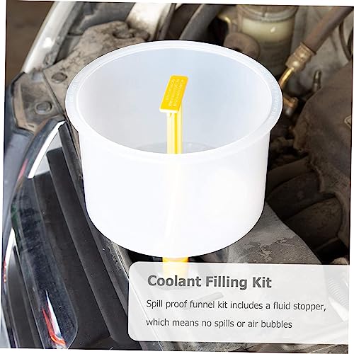 Spill Coolant Funnel Fill Kit Radiator Tool for Easy Refills Prevents Spills Trapped Air Construction for Automotive Cooling Systems
