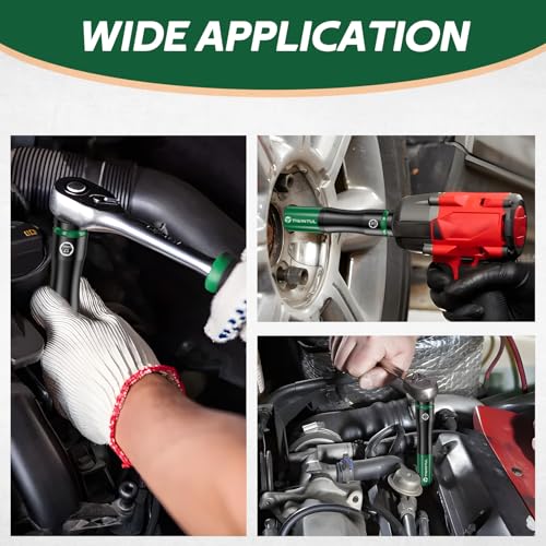 1/2" Extra Long Lug Nut Socket Set, 6Pcs Metric 17 19 21 mm | Non-Marring Wheel Protector, Impact Deep Socket Set, CR-MO Steel & 6-Point, Thin Wall 150mm, 3 Protective Covers, for Tire - size: 6 PCS(Metric)