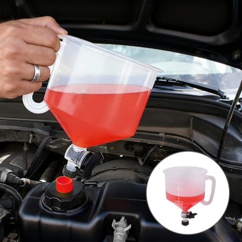 Zpana 15PCS Car Coolant Funnel Kit, No-Spill Vehicle Radiator Filling Funnel Bleeder with Adapters, No-Leak Auto Radiator Burping Filler, Universal for SUV RV Truck (Red) - color: Red