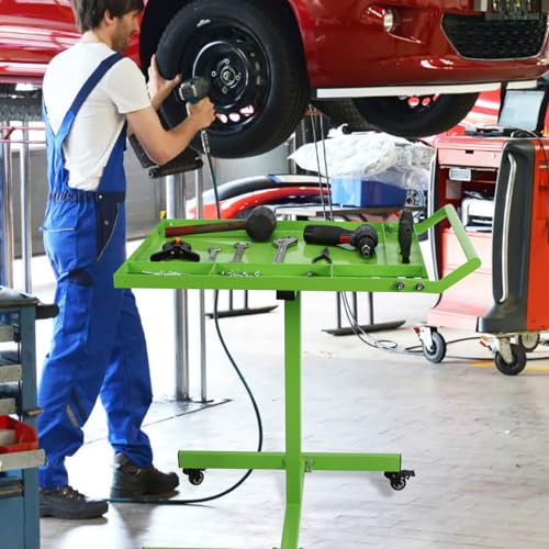 Rolling Tool Tray,220lbs Capacity Tear Down Work Table with Wheels,Rolling Work Table for Garage, Shop, DIY(Green)