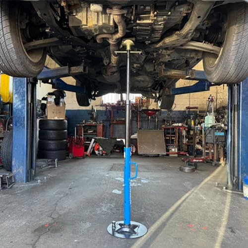 HKTE Underhoist Support Stand with Handle, 1 Ton (2,000 lbs) Capacity, 30.7"–70.8" Adjustable Height, Dual Interchangeable Tops, Under Lift & Vehicle Support Stand, US Patented Design