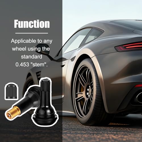 14PCS Car Tire Valve Stem & Core Removal Kit, Including 6PCS TR412 Snap-in Valve Stem and Core with 1 Single Head Remover Installer Tool, Auto Tyre Accessories, Universal for Vehicle