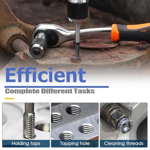 Mesee 2 Pieces Adjustable Tap Socket Set, 3/8" Drive Tap Socket Adapters Tap Holder with Adjustable Jaws, Taps Extractor Tool for Thread Taps, Reamers, Screw Extractors