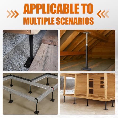 House Floor Jacks for Leveling, Adjustable Jack Post with 11"-16" Height Range, 2-3Ton Load Capacity Heavy-Duty Floor Jacks & RV Step Stabilizer (4 Pack) - color: Black 4 Pack