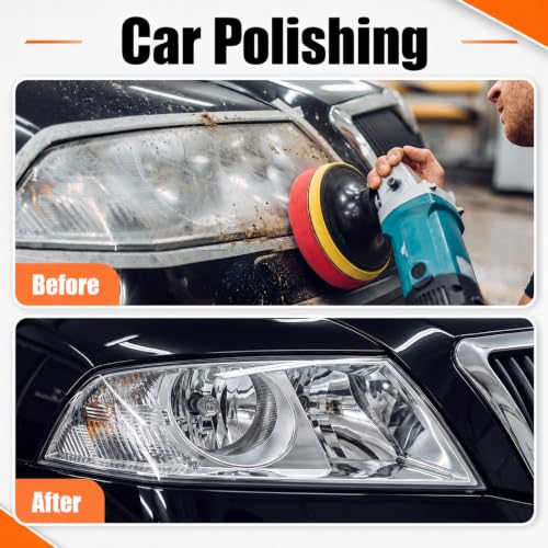 10 Pack 5 Inch Car Polishing Pad Kit Bulk, Sponge Buffing Pads with Woolen Cutting Pad and 5 Inch Backing Plate M10 Drill Adapter for Car Detailing Waxing Polishing - size: 5 Inch