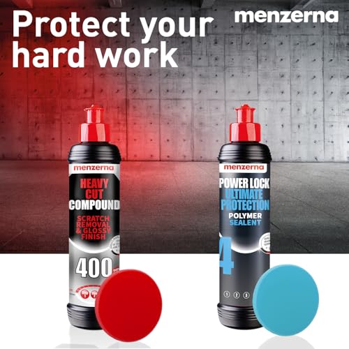 menzerna Scratch and Swirl Remover Kit I Car polishing Set with Menzerna Heavy Cut 400 (8oz) and 3,5 Inch Polishing Pad I Deep Scratch Repair Kit for All Types of Vehicles - style: 8oz + Pad