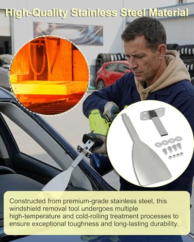 Windshield Removal Tool for Reciprocating Saws, Windshield Removal Blade (3"x12"), Auto Glass Removal Tool Includes A Scraper and Sheath, Sheath Makes Reciprocating Saw Cutting More Stable - color: Shovel knife