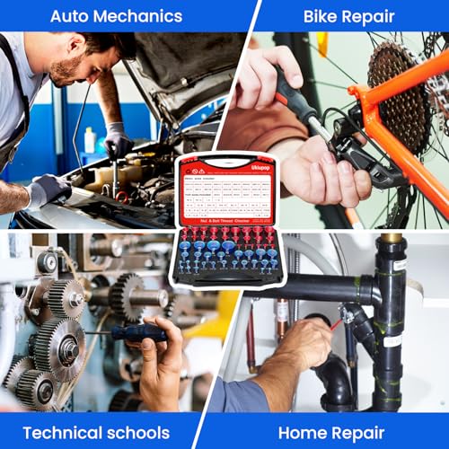 52PCS Thread Checker Kit – SAE & Metric Bolt Thread Checker, Nut & Bolt Size Finder Tool (28 SAE + 24 Metric) – Thread Gauge for Quickly Identifying Screw, Nut, and Bolt Sizes