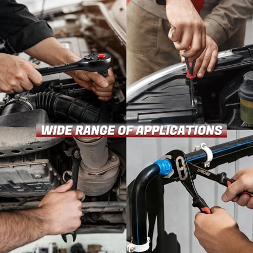 LLNDEI 112 Piece Ratchet Wrench Tool Set 1/2" Drive with SAE and Metric 6/12 Point Sockets Set, Mechanic Tool Kit with Bits, Combination Wrench universal joint adapter - color: 112 Pcs 1/2" Drive Sockets Set 6/12 Point