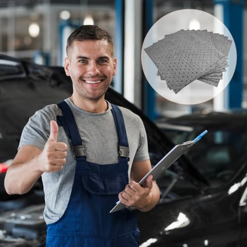10PCS Car Oil Absorbent Pads, 13 x 9.8 Vehicle Garage Absorbent Drip & Spill Mat for Oil Water, Heavy Weight Automotive Cleanup Accessories, Universal for Most Vehicles