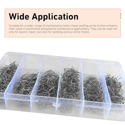 600 PCS Plastic Welding Kit with Storage Box, Hot Staples Bumper Welding Rods, 0.6mm 0.8mm Wave Shape Repair Kit, 6 Different Staple for Repair Car Bumper Dashboard (Black)
