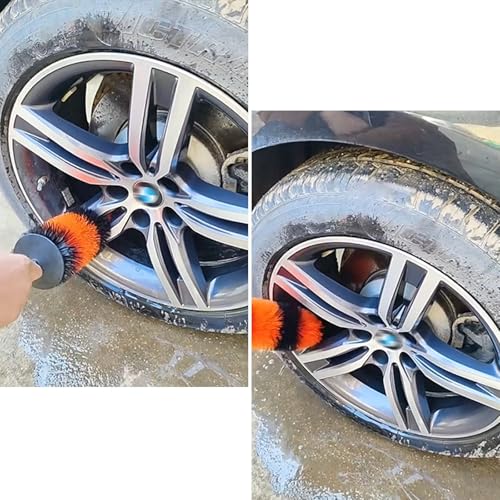 Rim Cleaner Brush, Wheel Brush for Car Detailing, Comfortable Grip, Soft and Scratch-Free, for Rims, Small Slots, Brake Dust Crevices(Blue) - color: Blue
