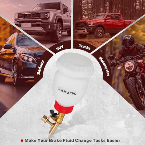 BILITOOLS 1L Brake Fluid Refilling Bottle Brake Cylinder Bleeder Dispensing | Universal Fit, Easy Operation Automotive Tool for Cars, Motorcycles, ABS Systems - style: 1L Brake Fluid Refilling Tool
