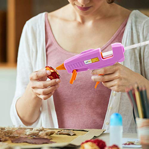 Liumai Hot Glue Gun Kit with 30pcs Glue Sticks, Mini Hot Melt Glue Gun with Carrying Case for Crafts, School DIY Arts, and Home Repair (30Watts, Pink) - size: Small