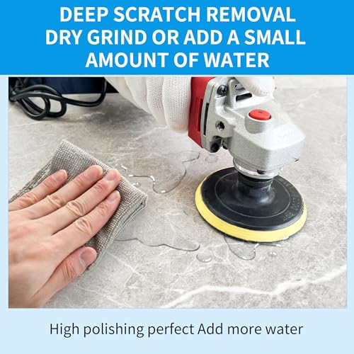 Diamond Polishing Pads Set 7 Inch Tile Wet Dry Polishing Pads Kit | Including 5/8-11 Backer Pad for Drill Grinder Polisher,30-6000 Grit Granite Stone Concrete Marble Polish 12 pcs - size: 7-inch