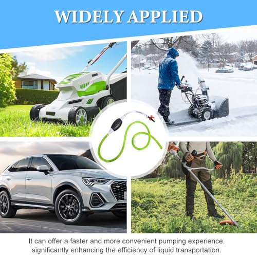Car Gasoline Siphon Hose Pump, High-Flow Portable Vehicle Hand Oil Gas Fuel Transfer Pump, Manual Auto Fuel Transfer Siphon Accessories for Water Petrol Diesel, Universal for Vehicle (3.28FT)