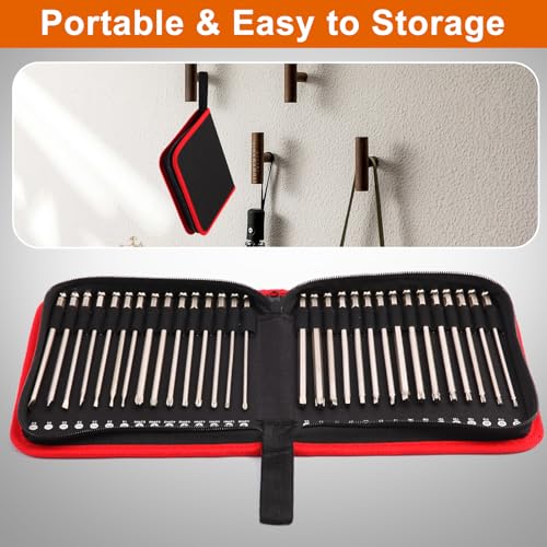 4 Inch 30 Pcs Assortment Screwdriver Bit Set Portable Long Torx Bit Set S2 Alloy Steel Magnetic Allen Wrench Drill Bit Set Impact 1/4 Hex Shank Bit Set for DIY Home Use - size: 4 Inch