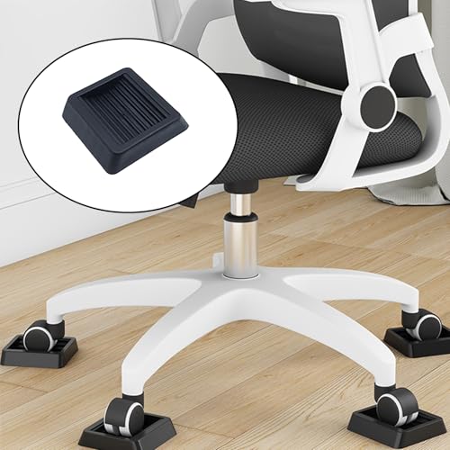 FDXGYH 4 PCS Furniture Wheel Stop Rubber Chair Caster Anti Slip Pads Black Bed Frame Wheel Stoppers Suitable for Rolling Furniture (80 mm) - size: for 8 cm dia wheels