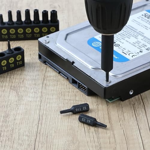 Bates Torx Bit Set, 15 Pieces T4-T40, Tamper Proof Security Star Bits, 1/4 Hex Screwdriver Set - size: 15 pcs, T4-T40, style: Torx Bit Set