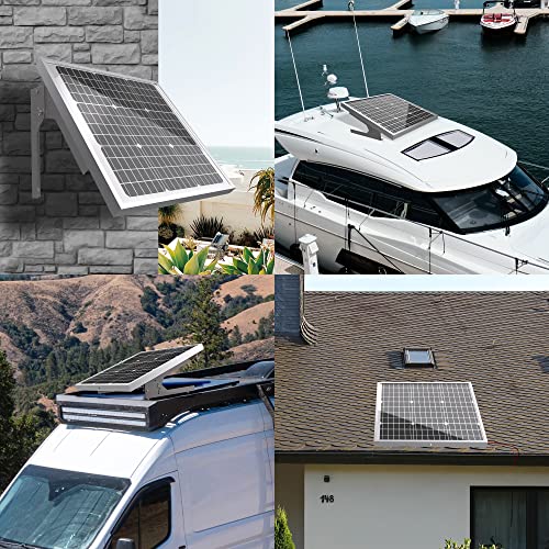 SOLPERK 50W/12V Solar Panel Kit, Solar Battery Trickle Charger Maintainer + Waterproof Controller + Adjustable Mount Bracket for Automotive Motorcycle Boat Marine RV Camping Roof - size: 50W