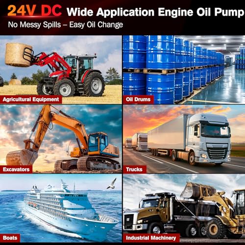 24V 100W Electric Oil Extractor Pump, 3.2GPM High Flow Gear Oil Change Pump, Transmission Fluid Pump for Engine Oil, Viscous Liquids, Lubricant, Extended Motor & Enlarge Pump Head - color: Single Pump