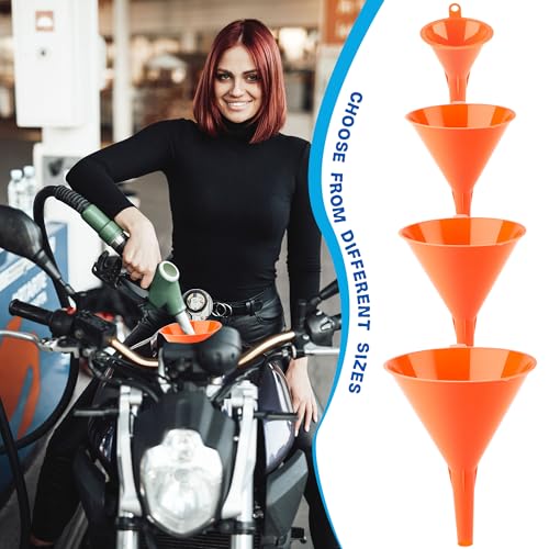 30 Pcs Automotive Funnel Set Wide Mouth Fuel Oil Funnel Plastic Long Neck Funnels for Automotive Flexible Right Angle with Detachable Spout and Filter for Water Gasoline Coolant Engine