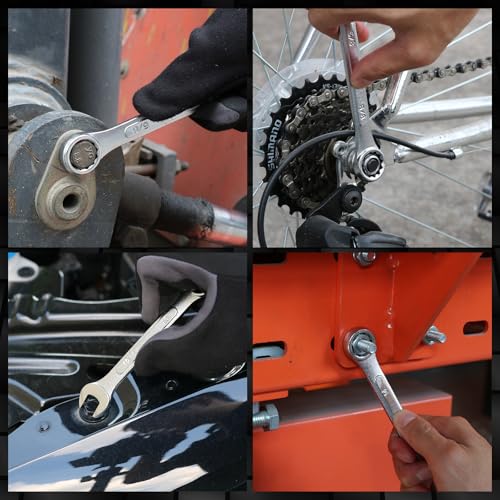 30-Piece Combination Wrench Set, Metric (6mm-24mm) & SAE (1''-1/4"), Standard Spanner Wrench Set, Mechanic Tool Sets with Rolling Pouch, Open End Wrenches for Household, Garage, Workshop, Auto Repairs - style: 30PCS Metric&SAE