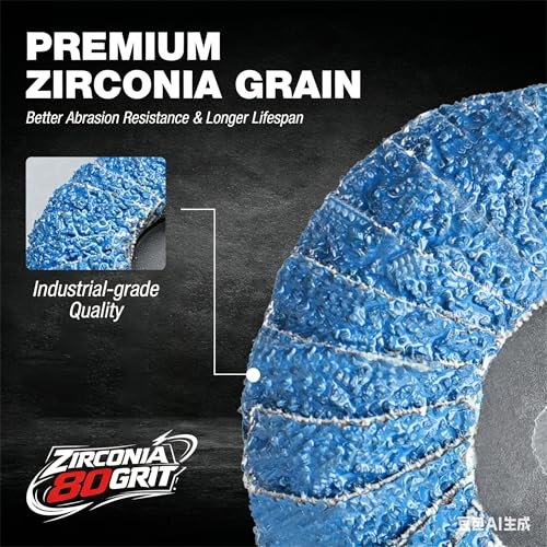 EZARC 10PCS Mixed Flap Disc Set for Die Grinder, 3" Flat & 2" Curved Zirconia Sanding Discs with Holder and 1/4" Shanks, 80 Grit Roll Lock Quick Change Grinding Wheels for Weld Rust Paint Removal - size: 80Gr 10P