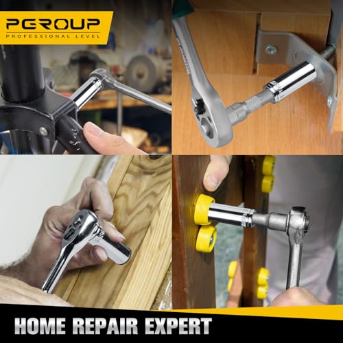 1/4” Drive SAE Socket Set, 11PCS Deep Hex Socket Set (3/16”-9/16”), Cover Most Commonly Sizes, Chrome Vanadium Steel with 3/8”F to 1/4”M Socket Adapter - size: 1/4-6PT-11PC