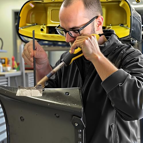 Allturn Plastic Welder 2-in-1 Car Bumper Repair Kit,YELLOW | Carry Case, 75 PCS Welding Rods, 400 PCS Staples - color: Yellow