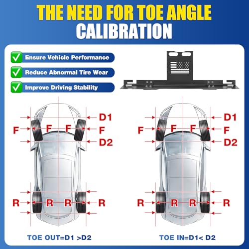 Loyala Wheel Alignment Tool with 2 Measuring Tapes 2 PCS Toe Alignment Tool Plates Camber Alignment Tool for Automotive Truck SUVs RV Tire Repair Home Use Automotive Tools