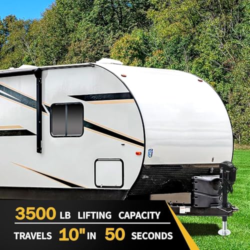 USA 12V 3,500LB Lift Capacity Electric RV Trailer A-Frame Tongue Jack with 7-Way Connector 22.5in Max Travel