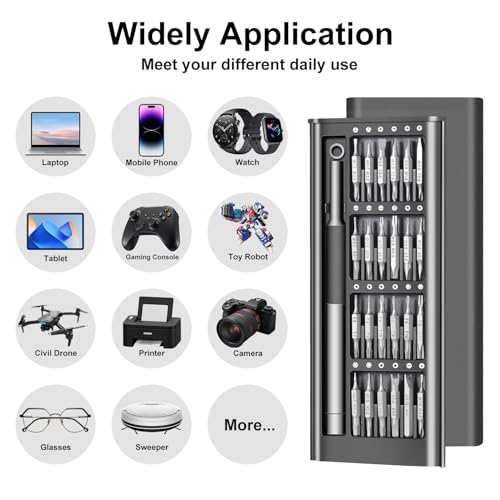 52-in-1 Precision Screwdriver Set, S2 Steel Magnetic Mini Repair Tool Kit for Electronics, iPhone, Laptop, MacBook, PC, Watch, Glasses, Ring Doorbell & PS5, Ideal Tech Gifts for Men