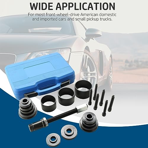 DASBET Front Wheel Drive Bearing Puller | 19PCS Front Wheel Hub Drive Bearing Removal Install Adapter Puller Pulley Service Tool Kit