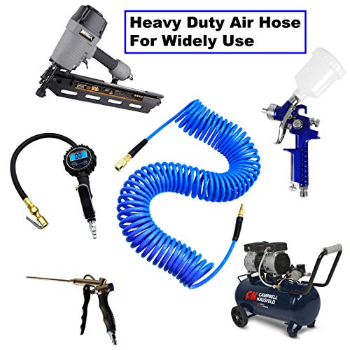 YOTOO Air Compressor Accessories Kit, Heavy Duty 1/4" x25' Air Hose Kit with 150 PSI High Accuracy Digital Tire Inflator Gauge, Adjustable Air Blow Gun Kit