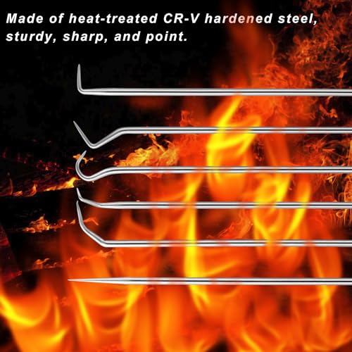 YOFOTHS Pick and Hook Set, 6 PCS Automotive Tools for Car Oil Seal/O-Ring Seal Mechanic Long Puller, Precision Auto Pick Tool Set with Portable Pouch