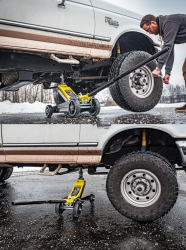 JEGS Heavy Duty 3-Ton Hydraulic Off-Road Floor Jack with Large Wheels and Built in Skid Plate