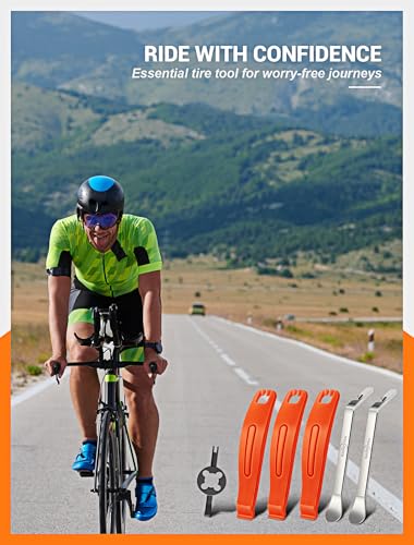 SARDVISA Bike Tire Levers| Ultra Strong Tire Levers & Stainless Steel Tire Spoons, Bike Tire Removal Tool for Road or Mountain Bike Tires, Must Have Bike Tire Tool in Bike Tire Repair Kit - size: 5-Pack Value Kit